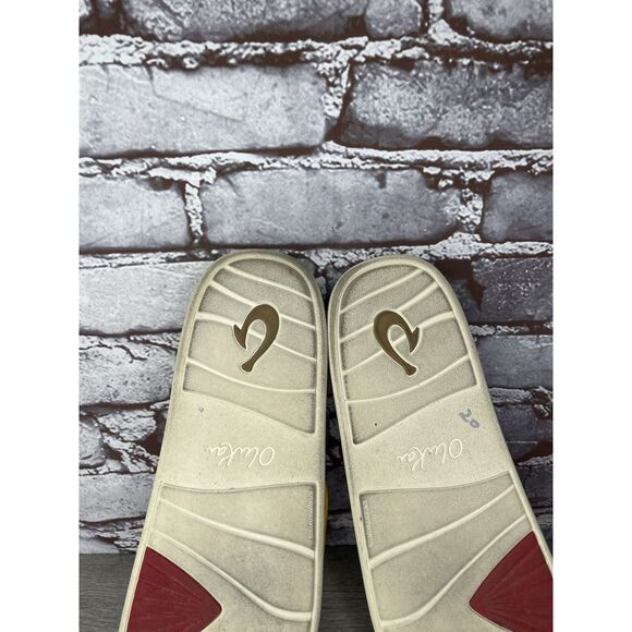 Olukai Pihapiha Gold Leather Beach Slides Casual Sandals Women Sz 40EU/10M US - Picture 8 of 16